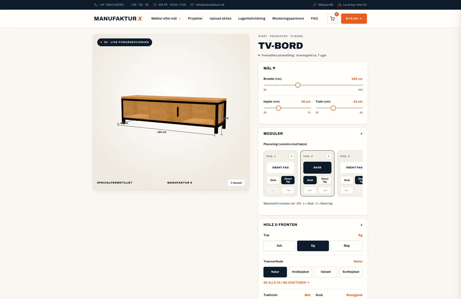 Tv-bord - 3D-konfigurator, Manufaktur X