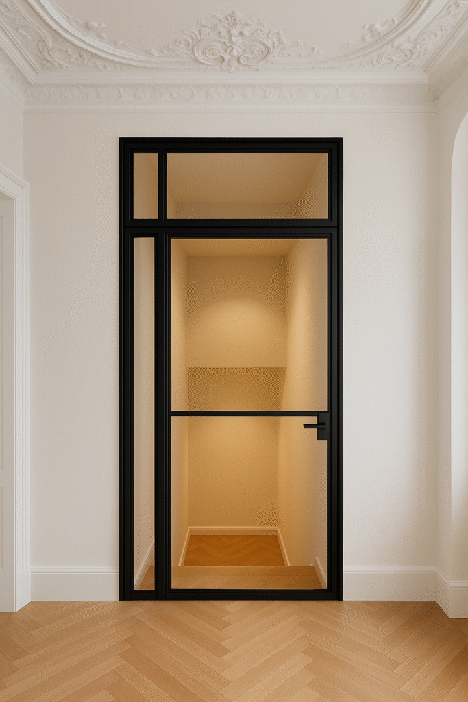 Lofttür im Altbau mit Stuckdecken | Manufakturx.de 🛠️ Lofttür im Altbau mit Stuckdecken